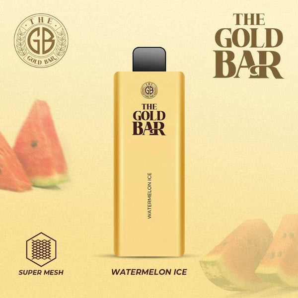 Gold Bar 4500 Puffs Prefilled Vape Puff Bar Box of 10, Watermelon IceFlavor