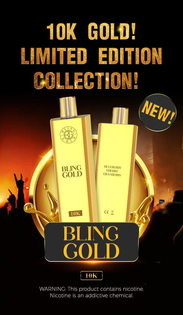 Gold Bling 10000 Puffs Prefilled Vape Pod Box of 10, UK Vaper3