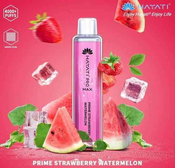 Hayati CrystalPro Max 4000 Puff Prefilled Vape Device, Prime Strawberry Watermelon Flavor