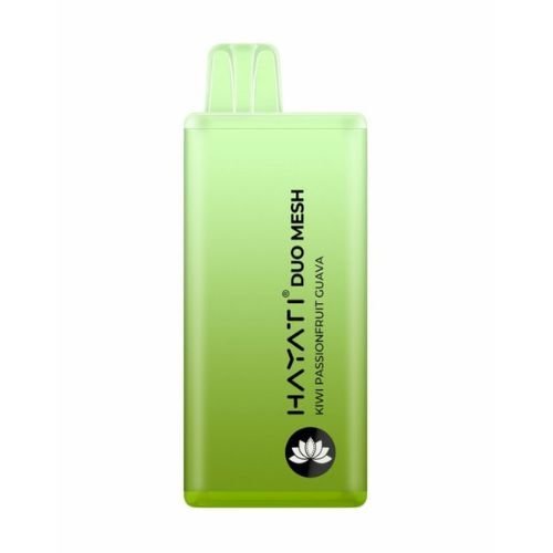 Hayati Duo Mesh 7000+ Puffs Prefilled Vape Box of 10 Kiwi Passion Fruit Guava Flavor