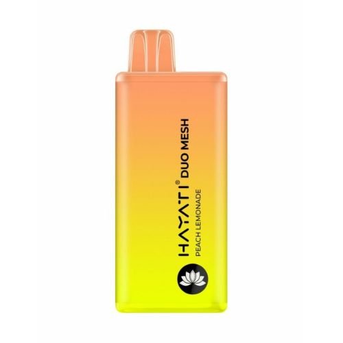 Hayati Duo Mesh 7000+ Puffs Prefilled Vape Box of 10 Peach Lemonade Flavor