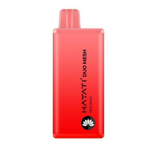 Hayati Duo Mesh 7000+ Puffs Prefilled Vape Box of 10 Red Razz Flavor