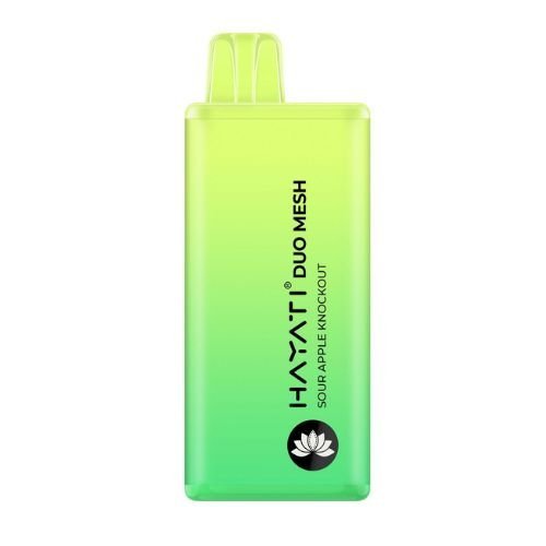 Hayati Duo Mesh 7000+ Puffs Prefilled Vape Box of 10 Sour Apple Knockout Flavor