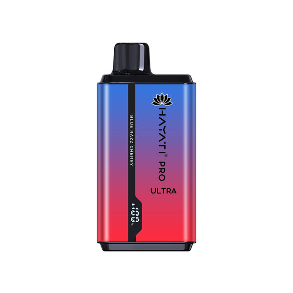 Hayati Pro Ultra 15000 Puffs Prefilled Vape Kit Device, Blue Razz Cherry Flavor
