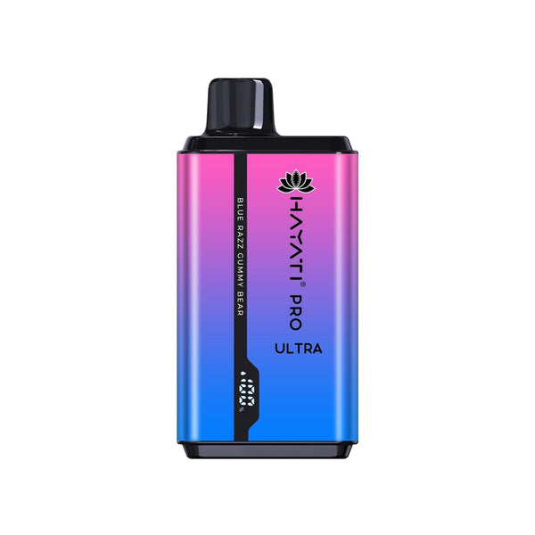 Hayati Pro Ultra 15000 Puffs Prefilled Vape Kit Device, Blue Razz Cherry Bear Flavor