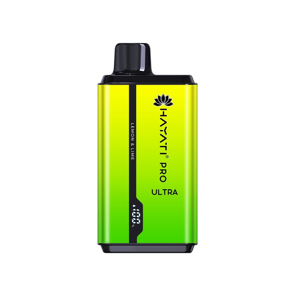 Hayati Pro Ultra 15000 Puffs Prefilled Vape Kit Device, Lemon Lime Flavor