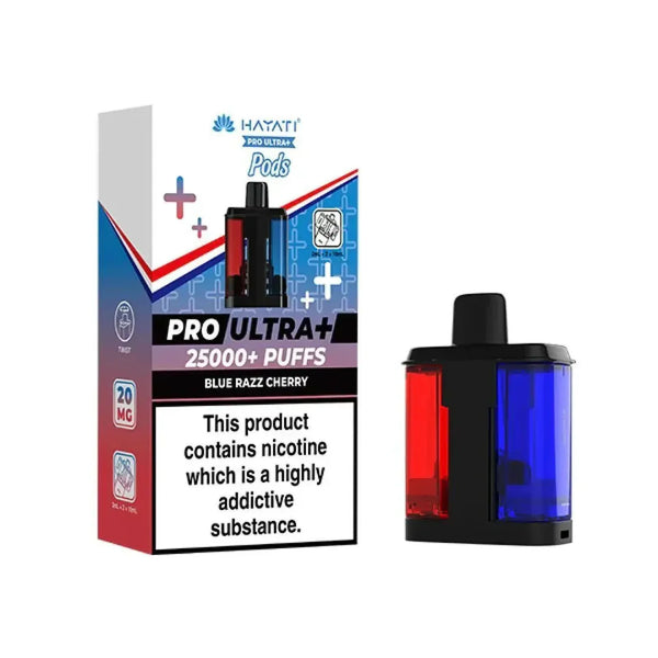 Hayati Pro Ultra Plus 25k Prefilled Pods Box of 5, Blue Razz Cherry Flavour