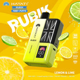 Hayati Rubik 7000 Puffs Pre Filled Vape Kit Pack of 5, Lemon Lime Flavor