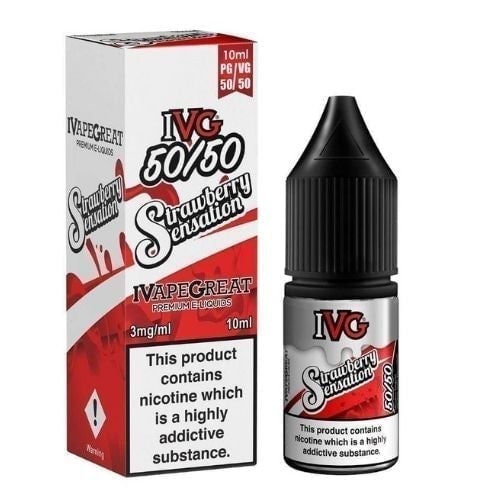 IVG 10ml Nic Salt E Liquid, Pack of 10, Strawberry Sensation Flavor