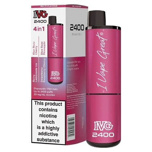 IVG 2400 Prefilled Vape Pod Device, Berry Lemonade Ice Flavor 