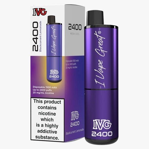 IVG 2400 Prefilled Vape Pod Device, Blackcurrant Lemonade Flavor