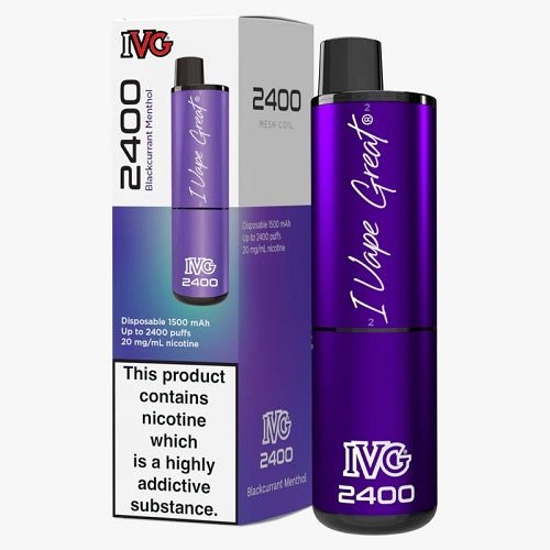 IVG 2400 Prefilled Vape Pod Device, Blackcurrant Menthol Flavor