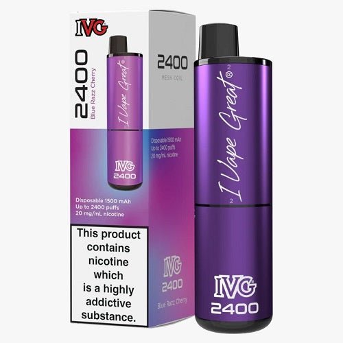 IVG 2400 Prefilled Vape Pod Device, Blue Razz Cherry Flavor