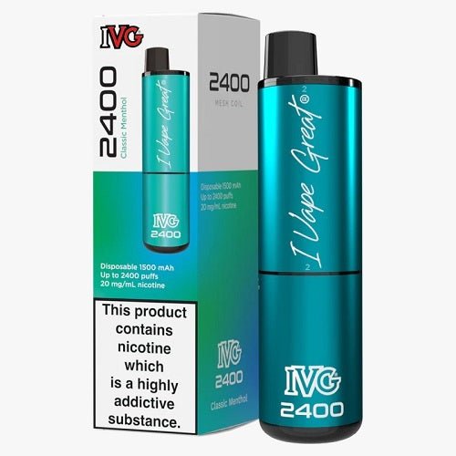 IVG 2400 Prefilled Vape Pod Device, Classic Menthol Flavor
