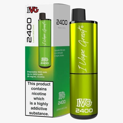 IVG 2400 Prefilled Vape Pod Device, LemonLime Flavor