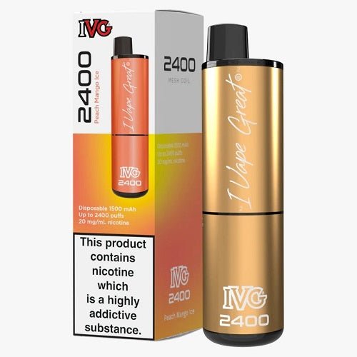 IVG 2400 Prefilled Vape Pod Device, Peach Mango Ice Flavor