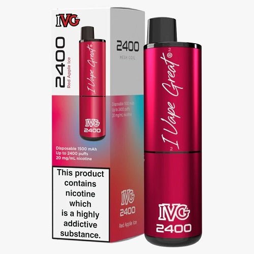 IVG 2400 Prefilled Vape Pod Device, Red Apple Ice Flavor