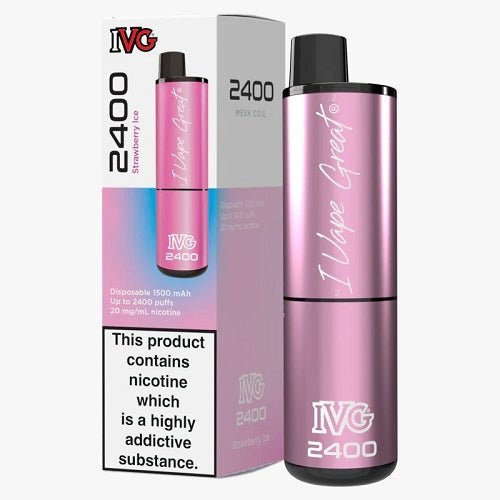 IVG 2400 Prefilled Vape Pod Device, Strawberry Ice Flavor