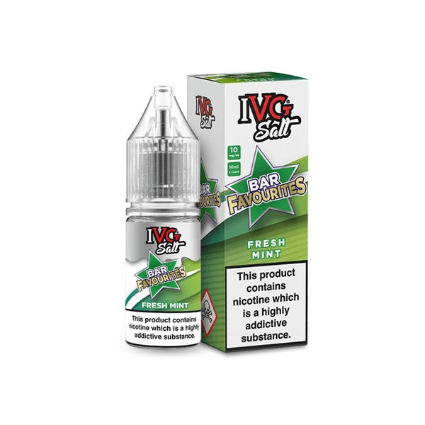 IVG Salts 10ml IVG Bar Favourites Pack of 10, Fresh Mint Flavor