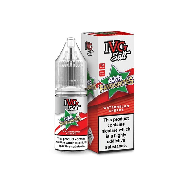 IVG Salts 10ml IVG Bar Favourites Pack of 10, Watermelon Cherry Flavor