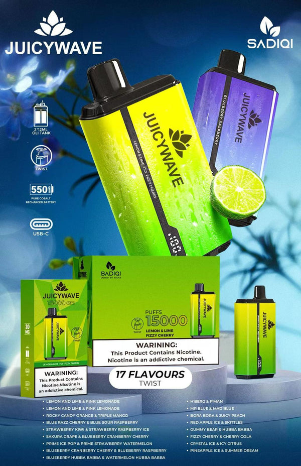 Juicy wave 15000 Prefilled Puff Pod Device Box of 10, UK Vaper