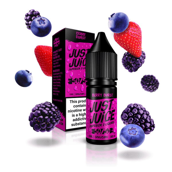 Just Juice 10ml E Liquid 50 50 Pack of 5, Berry Brust Flavor