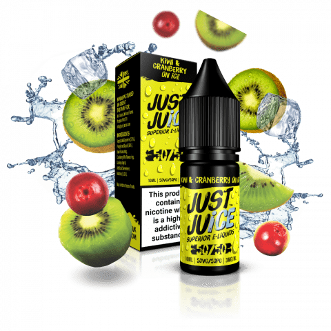Just Juice 10ml E Liquid 50 50 Pack of 5, Kiwi Cranberry On Ice Flavor