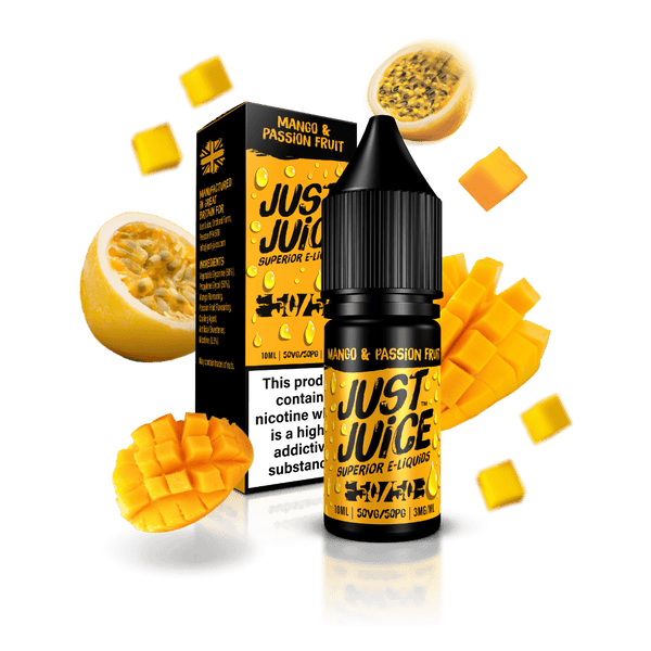 Just Juice 10ml E Liquid 50 50 Pack of 5, Mango Passion Fruit Flavor