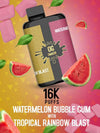 OG SMASH DUO 16000 Puff Prefilled Vape Pod Kit, Watermelon Bubble Gum, Tropical Rainbow Blast Flavor
