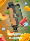 OG SMASH DUO 16000 Puff Prefilled Vape Pod Kit, Watermelon Ice, Peach Mango Flavor