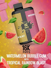 OG Smash Duo 16000 Puffs Prefilled Vape Kit Pack of 5, Tropical Rainbow, Watermelon Bubble Gum Flavor
