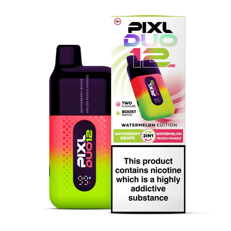 PIXL Duo 12000 Puffs Prefilled Vape KitPack of 5, Watermelon Edition 