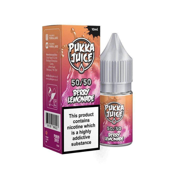 Pukka Juice 10ml Nic Salt E Liquid, Pack of 10, Berry Lemonade Flavor