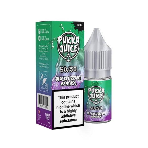 Pukka Juice 10ml Nic Salt E Liquid, Pack of 10, Blackcurrant Menthol Flavor