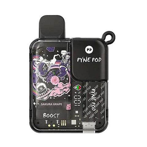 Pyne Pod Boost 8500 Puffs Prefilled Vape Kit Pack of 5, Sakura Grape Flavor