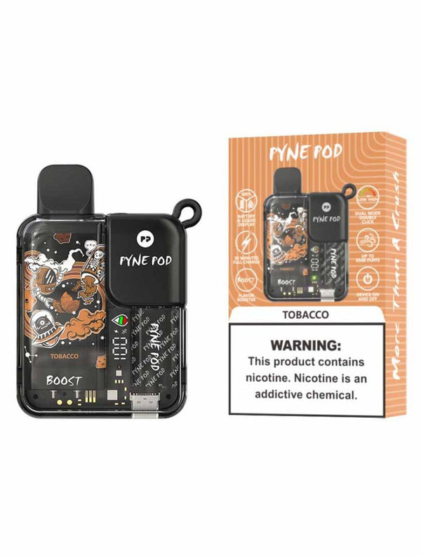 Pyne Pod Boost 8500 Puffs Prefilled Vape Kit Pack of 5, Tobacco Flavor