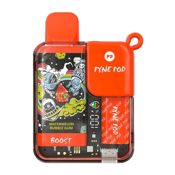 Pyne Pod Boost 8500 Puffs Prefilled Vape Kit Pack of 5, Watermelon Bubble Gum Flavor