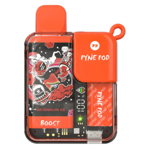 Pyne Pod Boost 8500 Puffs Prefilled Vape Kit Pack of 5, Watermleon Ice Flavor