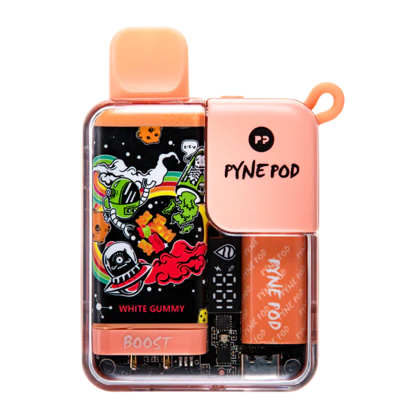 Pyne Pod Boost 8500 Puffs Prefilled Vape Kit Pack of 5, White Gummy Flavor