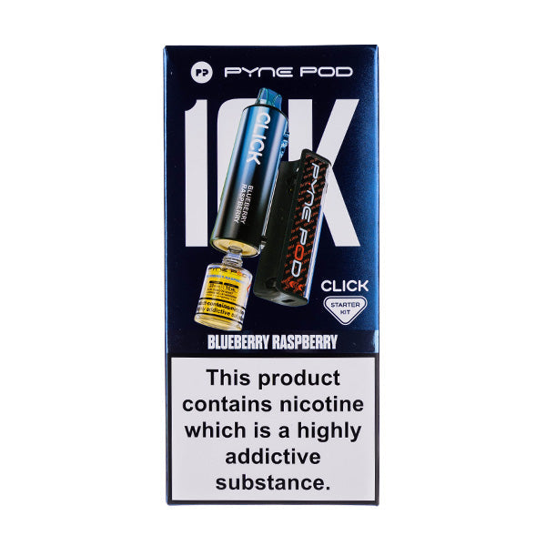 Pyne Pod Click 10000 Puffs Prefilled Pod Kit, Blueberry Raspberry Flavor