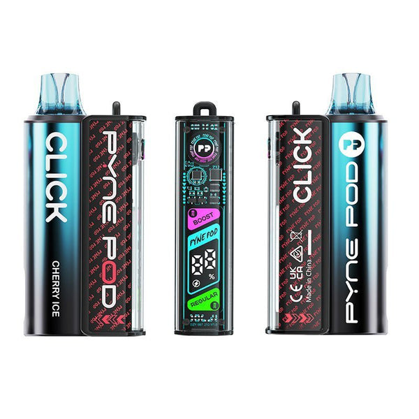 Pyne Pod Click 10K Starter Kit Box of 5, Cherry Ice Flavor