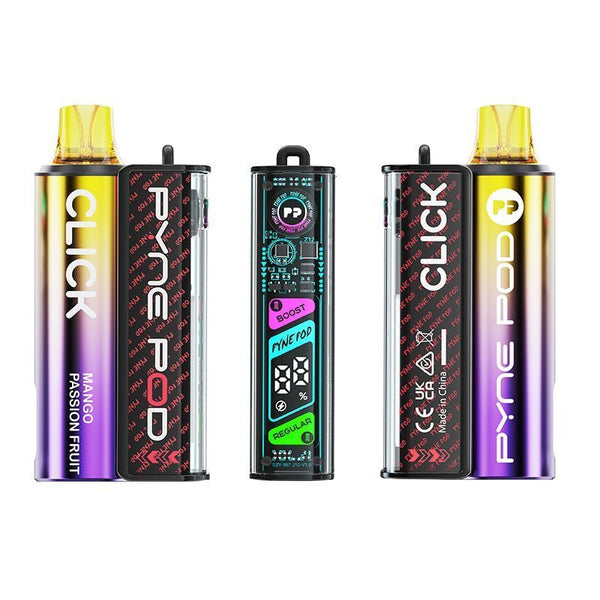 Pyne Pod Click 10K Starter Kit Box of 5, Mango Passionfruit Flavor