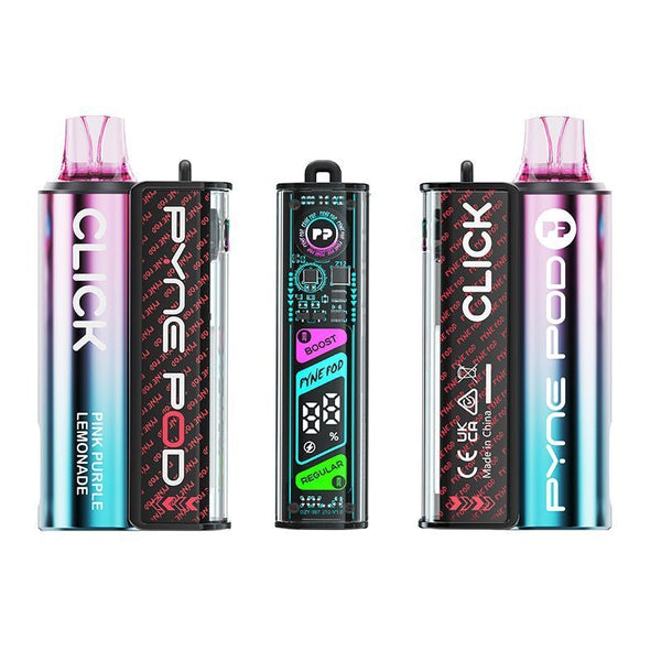 Pyne Pod Click 10K Starter Kit Box of 5, Pink Purple Lemonade Flavor