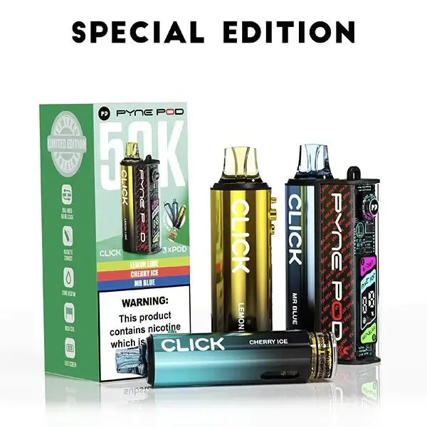 Pyne Pod Click 50K Puffs Prefilled Vape Kit Box of 5, Special Edition Flavor