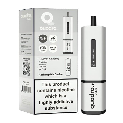 Quadro 4-in-1 2400 Puffs Prefilled Vape pod Device, Fuit Gum Flavor