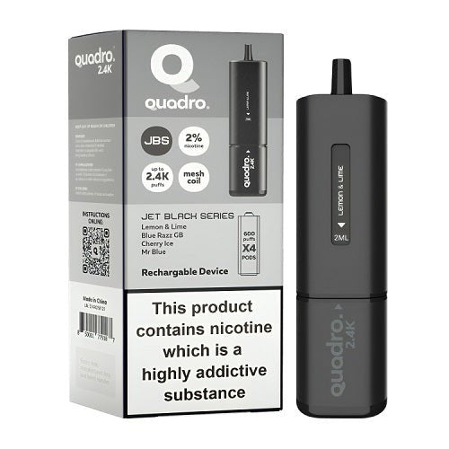 Quadro 4-in-1 2400 Puffs Prefilled Vape pod Device, Lemon & Lime Flavor