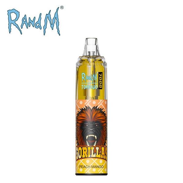RandM Tornado 7K Prefilled Vape Pod Device Pack of 10, Peach Mango Flavor