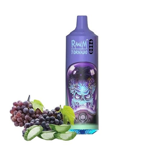 Randm Tornado 9000 Prefilled Vape Pod Device, Aloa Grape Flavor