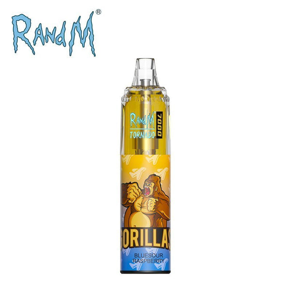 R&M Tornado 7000 Puffs Prefilled Vape Pod Bar Device, Blue Sour Raspberry Flavor