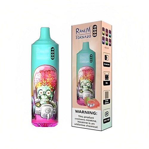 R&M Tornado 9000 Prefilled Vape Pod Device Box of 10, Fizzy Cherry Flavor